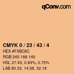 颜色代码: CMYK 0 / 23 / 43 / 4 | qconv.com