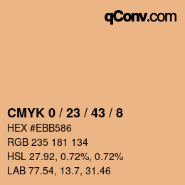 Farbcode: CMYK 0 / 23 / 43 / 8 | qconv.com