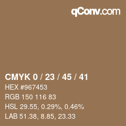 颜色代码: CMYK 0 / 23 / 45 / 41 | qconv.com