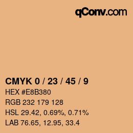 Color code: CMYK 0 / 23 / 45 / 9 | qconv.com