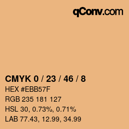 颜色代码: CMYK 0 / 23 / 46 / 8 | qconv.com