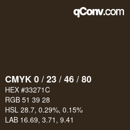 Color code: CMYK 0 / 23 / 46 / 80 | qconv.com