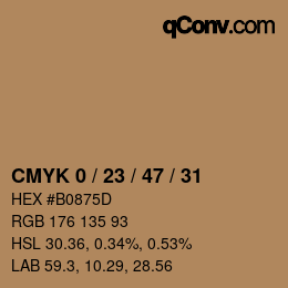 Color code: CMYK 0 / 23 / 47 / 31 | qconv.com