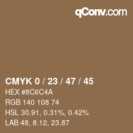Color code: CMYK 0 / 23 / 47 / 45 | qconv.com