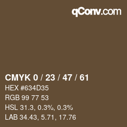 Color code: CMYK 0 / 23 / 47 / 61 | qconv.com