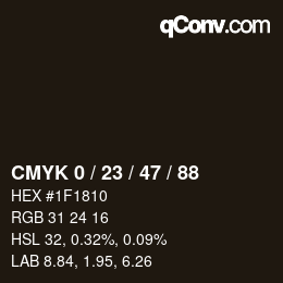 Color code: CMYK 0 / 23 / 47 / 88 | qconv.com
