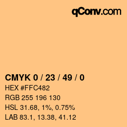 カラーコード: CMYK 0 / 23 / 49 / 0 | qconv.com