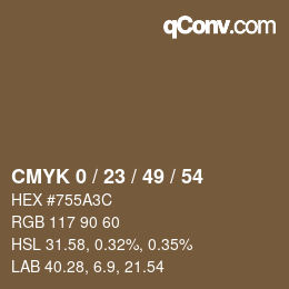 Farbcode: CMYK 0 / 23 / 49 / 54 | qconv.com