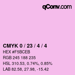 颜色代码: CMYK 0 / 23 / 4 / 4 | qconv.com