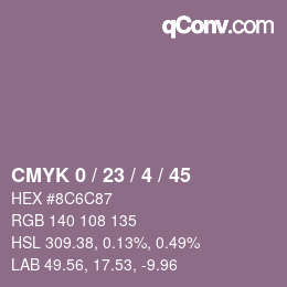 Color code: CMYK 0 / 23 / 4 / 45 | qconv.com