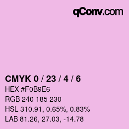 カラーコード: CMYK 0 / 23 / 4 / 6 | qconv.com