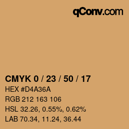 Color code: CMYK 0 / 23 / 50 / 17 | qconv.com