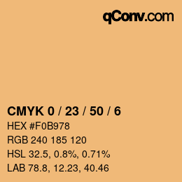 Color code: CMYK 0 / 23 / 50 / 6 | qconv.com