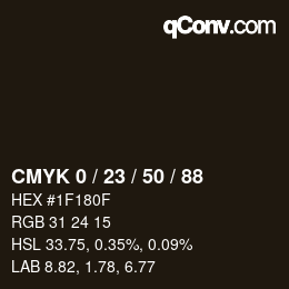 Farbcode: CMYK 0 / 23 / 50 / 88 | qconv.com