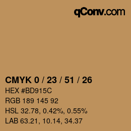 Color code: CMYK 0 / 23 / 51 / 26 | qconv.com