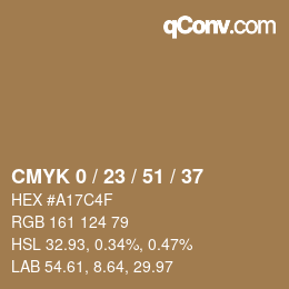 Color code: CMYK 0 / 23 / 51 / 37 | qconv.com