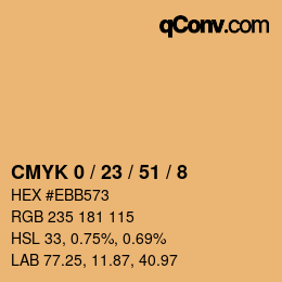 Color code: CMYK 0 / 23 / 51 / 8 | qconv.com