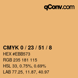 カラーコード: CMYK 0 / 23 / 51 / 8 | qconv.com