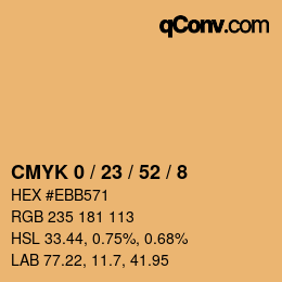 Color code: CMYK 0 / 23 / 52 / 8 | qconv.com