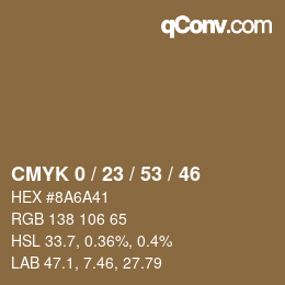 Color code: CMYK 0 / 23 / 53 / 46 | qconv.com