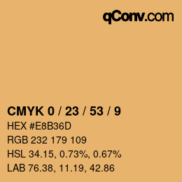 Color code: CMYK 0 / 23 / 53 / 9 | qconv.com