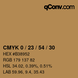 Color code: CMYK 0 / 23 / 54 / 30 | qconv.com