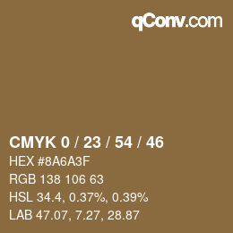 Color code: CMYK 0 / 23 / 54 / 46 | qconv.com