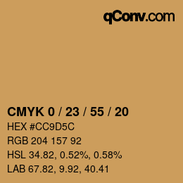 颜色代码: CMYK 0 / 23 / 55 / 20 | qconv.com