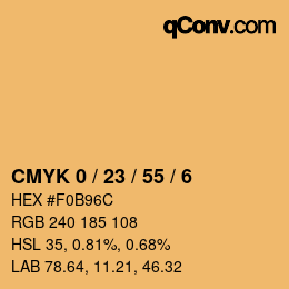 カラーコード: CMYK 0 / 23 / 55 / 6 | qconv.com
