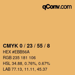 カラーコード: CMYK 0 / 23 / 55 / 8 | qconv.com