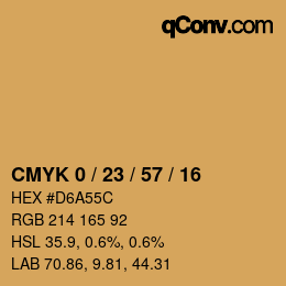 Color code: CMYK 0 / 23 / 57 / 16 | qconv.com