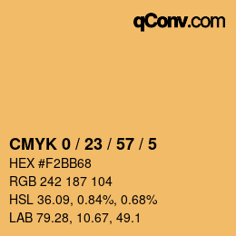 Color code: CMYK 0 / 23 / 57 / 5 | qconv.com