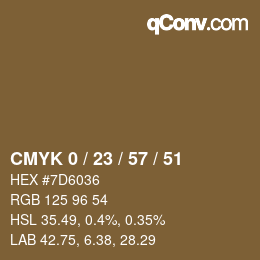 Color code: CMYK 0 / 23 / 57 / 51 | qconv.com