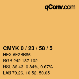 Color code: CMYK 0 / 23 / 58 / 5 | qconv.com