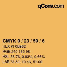 Color code: CMYK 0 / 23 / 59 / 6 | qconv.com