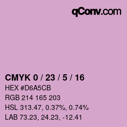 カラーコード: CMYK 0 / 23 / 5 / 16 | qconv.com