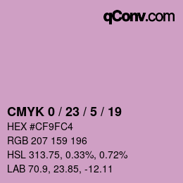 Color code: CMYK 0 / 23 / 5 / 19 | qconv.com