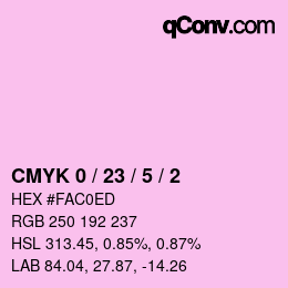 Color code: CMYK 0 / 23 / 5 / 2 | qconv.com