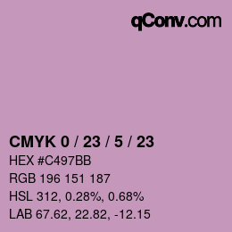 Color code: CMYK 0 / 23 / 5 / 23 | qconv.com