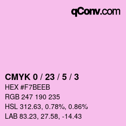 カラーコード: CMYK 0 / 23 / 5 / 3 | qconv.com
