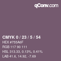 Color code: CMYK 0 / 23 / 5 / 54 | qconv.com