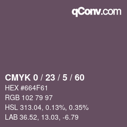 Color code: CMYK 0 / 23 / 5 / 60 | qconv.com