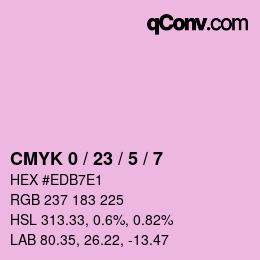 カラーコード: CMYK 0 / 23 / 5 / 7 | qconv.com