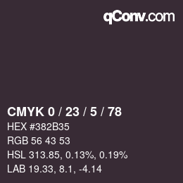 Color code: CMYK 0 / 23 / 5 / 78 | qconv.com