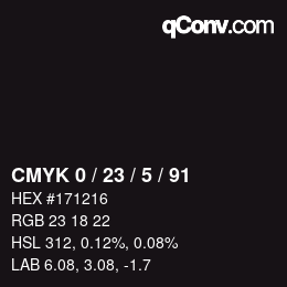 Color code: CMYK 0 / 23 / 5 / 91 | qconv.com