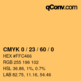 Color code: CMYK 0 / 23 / 60 / 0 | qconv.com