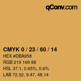 カラーコード: CMYK 0 / 23 / 60 / 14 | qconv.com