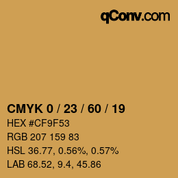 Color code: CMYK 0 / 23 / 60 / 19 | qconv.com