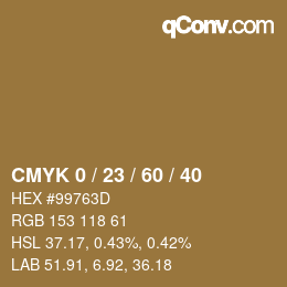 カラーコード: CMYK 0 / 23 / 60 / 40 | qconv.com