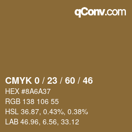カラーコード: CMYK 0 / 23 / 60 / 46 | qconv.com